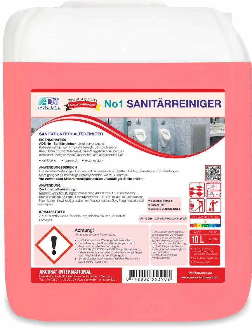 ARCORA Sanitärunterhaltsreiniger BILANZ FRESH, 1L - Image 5